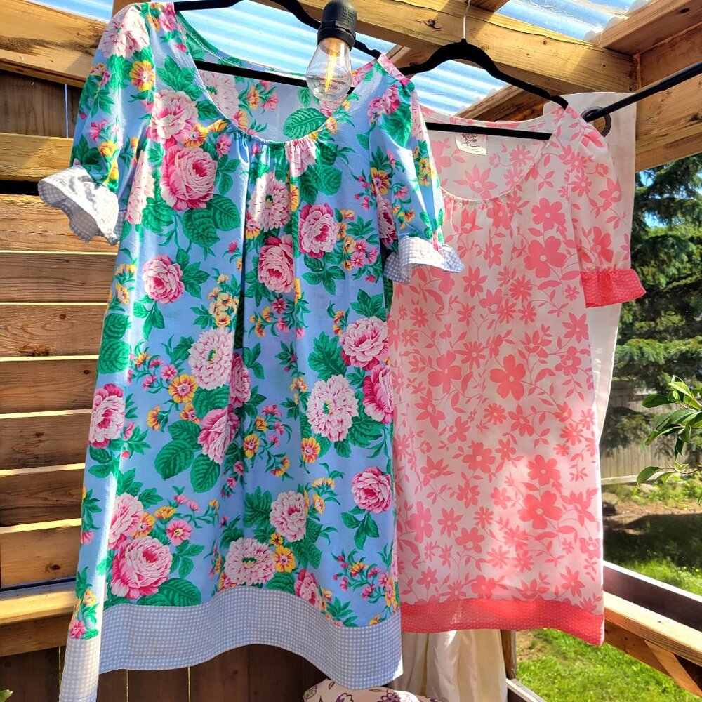 Handmade Cotton Summer Dress Pink floral